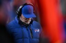 Buffalo Bills head coach Sean McDermott reacts during the second half of an NFL divisional round playoff football game against the Denver Broncos, Saturday, Jan. 17, 2026, in Denver.