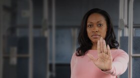 An image from King County Metro Transit's anti-sexual harassment campaign, 'Report It to Stop It.'