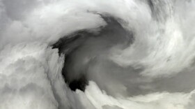 Blurred Whirlwind in Stormy Clouds