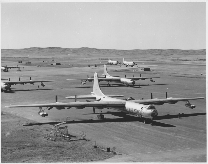 Image - 7) RB-36H 51-13729 & 51-13727 bombers and C-124s at EAFB (1).jpg