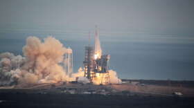 SpaceX launches a Falcon 9 rocket, sending supplies and science to the International Space Station Sunday from LC 39A. Photo: Joey Roulette / WMFE