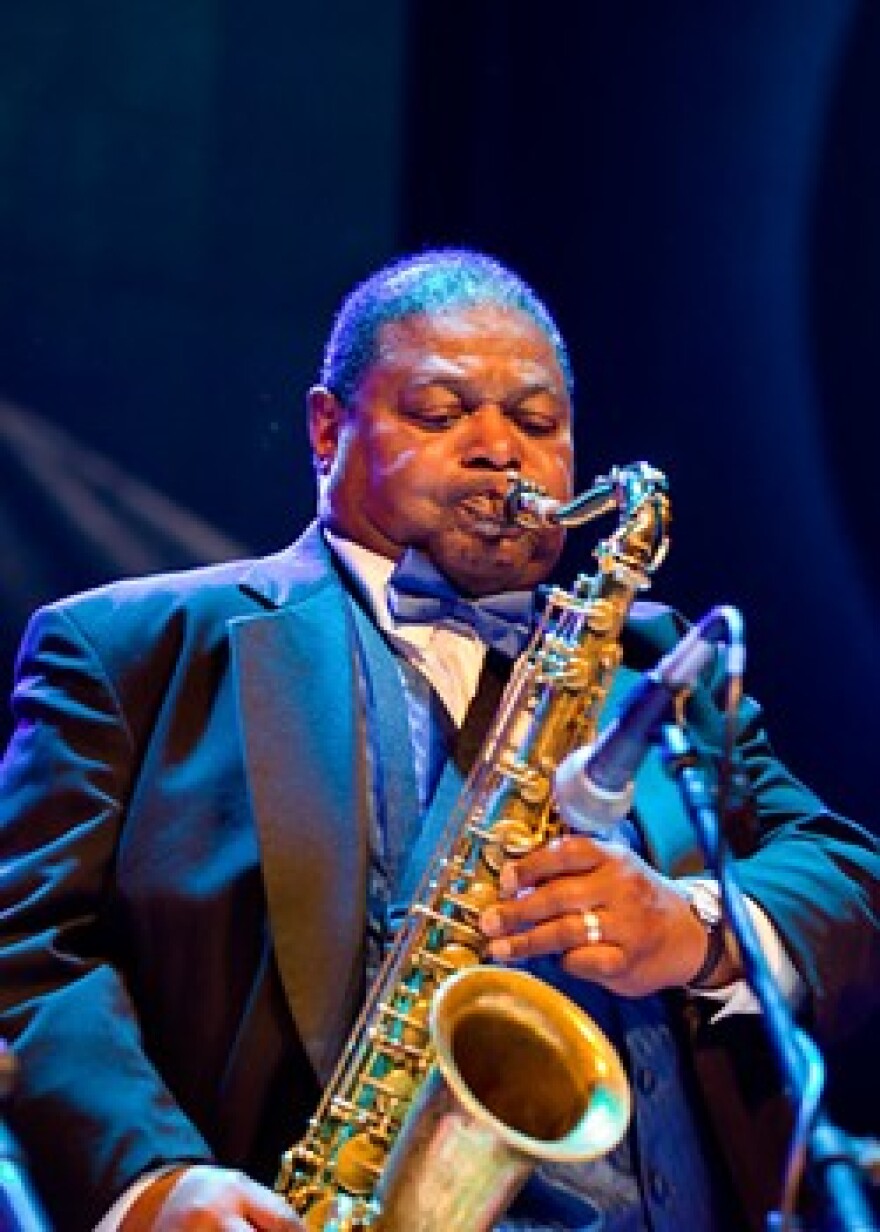 Legendary saxophonist-composer-arranger Pee Wee Ellis performing at the 2016 Rochester Music Hall of Fame induction ceremony.