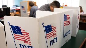 Voters cast their ballots for the 2018 general election at the McClain County Election Board building in Purcell.