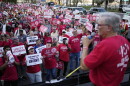 In this file photo Ted Pappageorge speaks during a rally along the Las Vegas Strip, Thursday, Aug. 10, 2023, in Las Vegas. (AP Photo/John Locher)