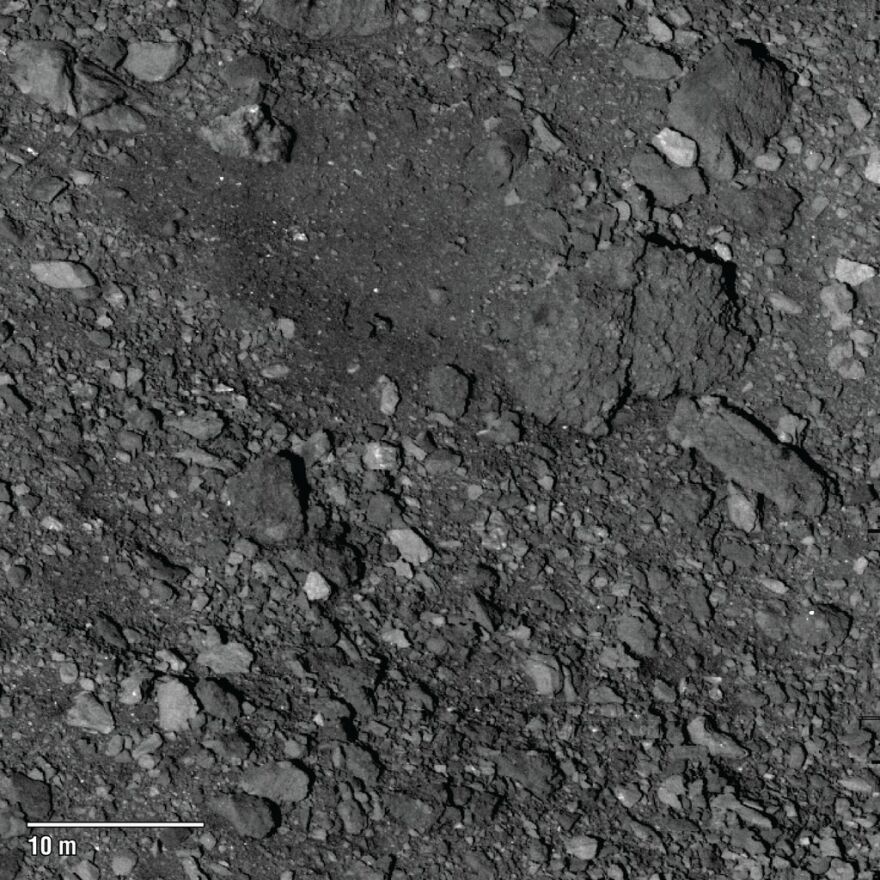 As OSIRIS-REx surveys asteroid Bennu in detail, the mission team is beginning to identify potential locations for the spacecraft to collect a sample. The spacecraft’s PolyCam camera imaged this candidate sample site in the asteroid’s northern hemisphere.
