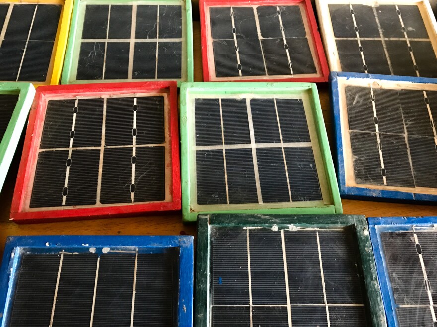 Solar panels made by students at the vocational center.
