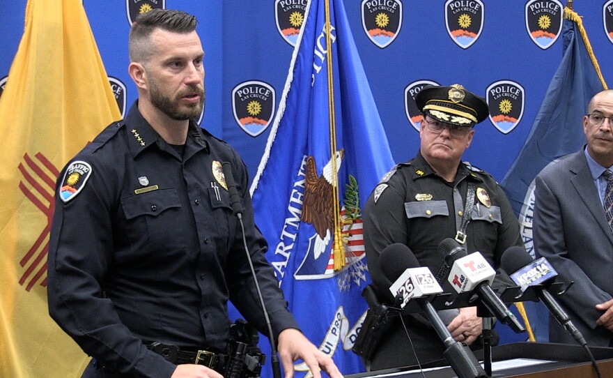 LCPD Chief Jeremy Story speaks during the press conference