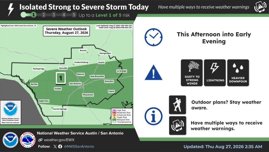 Severe weather risk is low, but Thursday's drive home for some could be slick