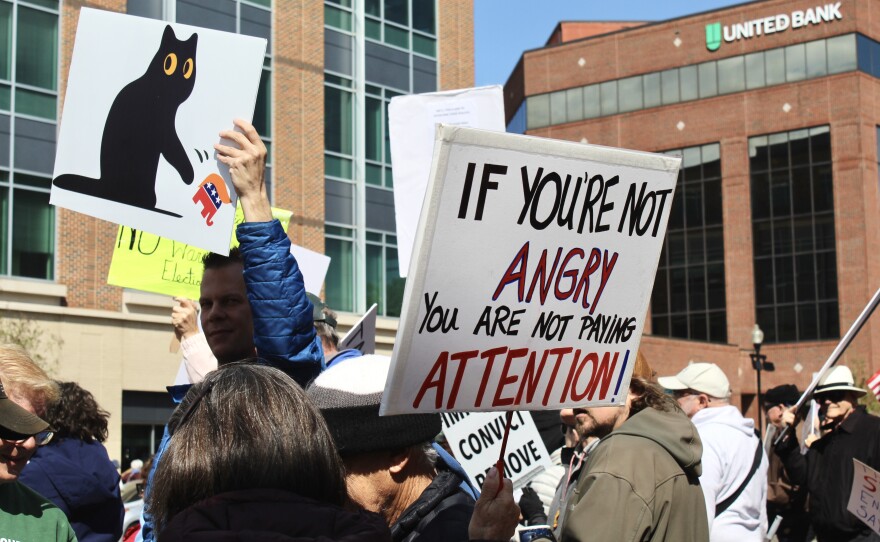 A sign from the No Kings protest