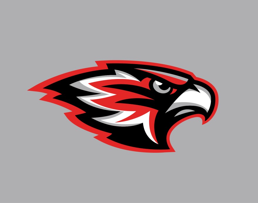 Another version of the new Heights High School logo features a falcon in profile.