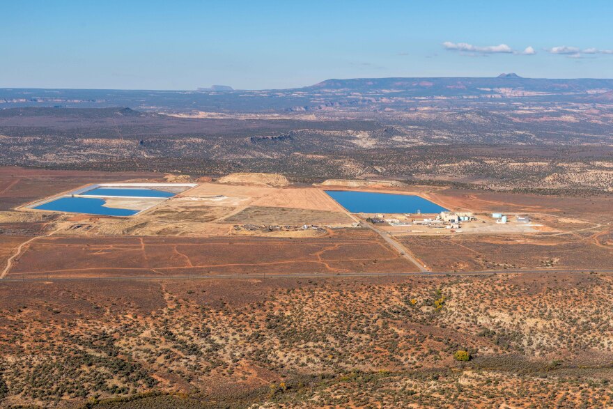 Lakewood, Colorado-based Energy Fuels operates the White Mesa uranium mill near Blanding, Utah, seen in this aerial shot taken on Oct. 22, 2022.