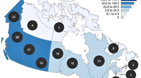A map of COVID-19 cases across Canada