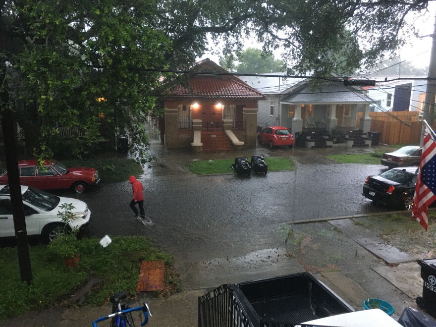 Street flooding in Midcity, New Orleans. June 10, 2020.