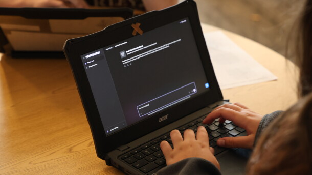 A junior at Bonner Springs High School uses MagicSchool to type in how they can use slope-intercept form for their future careers on Monday Aug. 31, 2026.