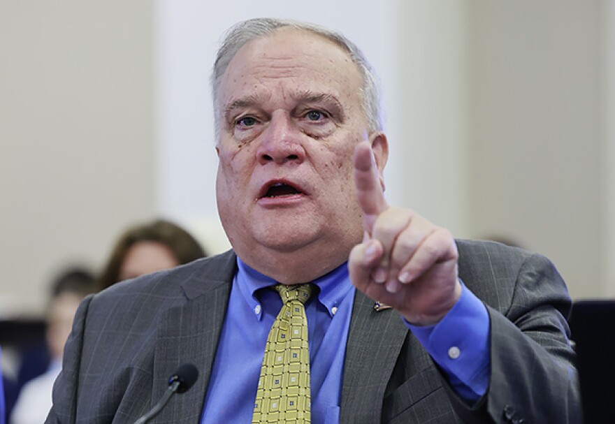 FRANKFORT, March. 4 – Senate President Robert Stivers, R-Manchester, presents Senate Bill 6, an act related to the endowed research fund, during Wednesday’s Senate Committee on Appropriations and Revenue meeting.