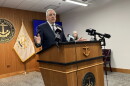 Attorney General Peter Neronha makes a point while discussing RI's healthcare crisis. Ian Donnis/Ocean State Media