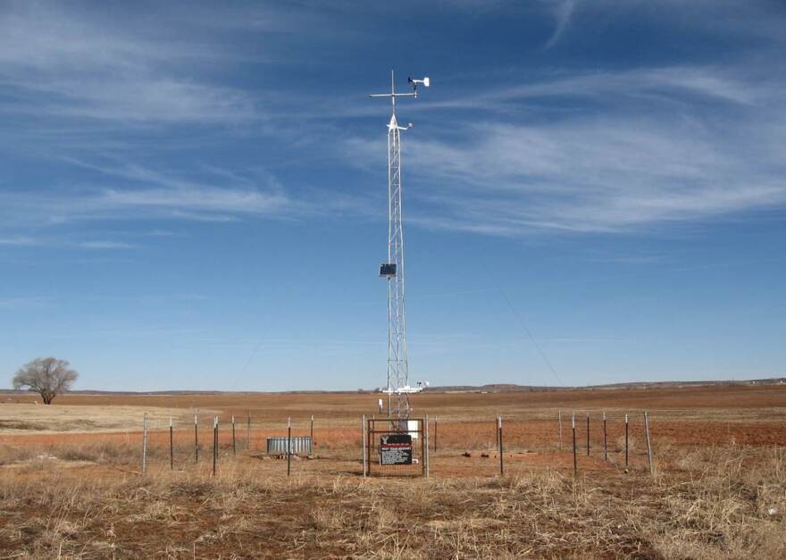 A typical mesonet weather station in West Texas.