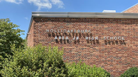 Brick exterior shot of The Hollidaysburg Area Junior High School