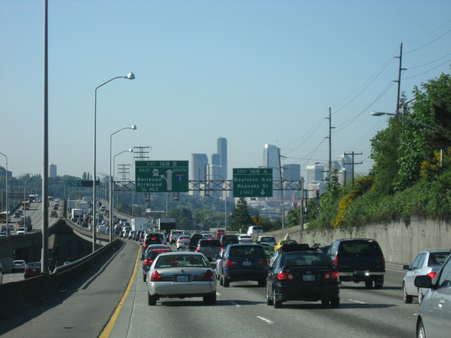 File photo of traffic on Seattle's Ship Canal Bridge.