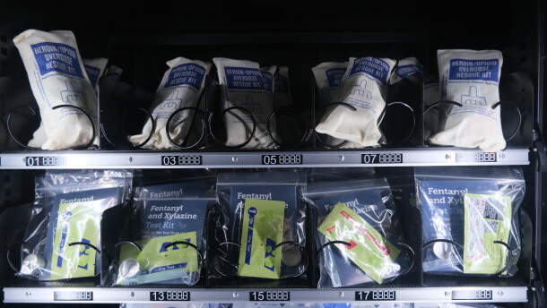 Unalaska’s wellness vending machine offers free health and wellness supplies, including naloxone kits and fentanyl and xylazine test strips.