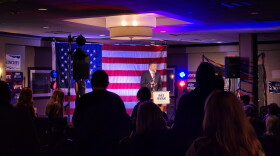Rep. Pat Ryan speaking to supporters in Kingston after declaring victory in New York's 18th District House race. 