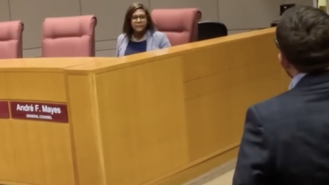 WBTV reporter Nick Ochsner tries to get CMS General Counsel André Mayes to talk about sexual assault records in May.