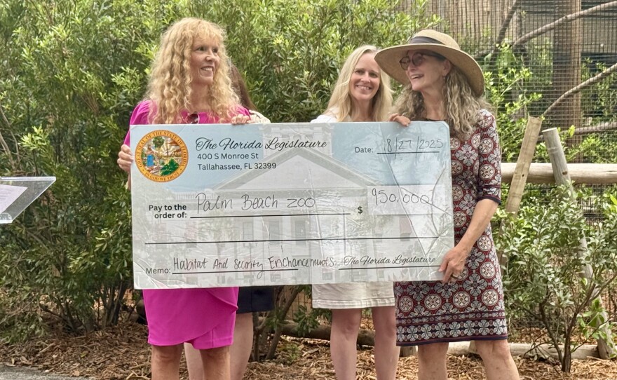 Pictured is Margo McKnight, President and CEO of the Palm Beach Zoo & Conservation Society since 2018 (right). To the left, Florida Senator Gayle Harrell sponsored a $950,000 funding request for habitat and security enhancements at the zoo for FY 2025–2026.