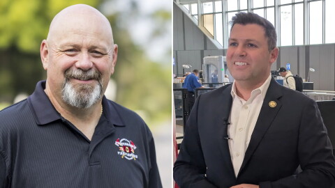 Bob Brooks, left, and Rep. Ryan Mackenzie, right, were scheduled to debate on Wednesday, Oct. 21, 2026 ahead of their contest in the Nov. 3 midterm election. Brooks cancelled his commitment to the Business Matters congressional debate.
