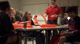 Students are ready answer questions to a pop quiz during a tribal law session of the 2026 UNLV Native Youth Camp