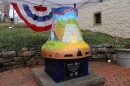 State College's "Bells Across PA" liberty bell sits outside the Centre Furnace Mansion on Friday, Nov. 21, 2025 in College Township, Pa.