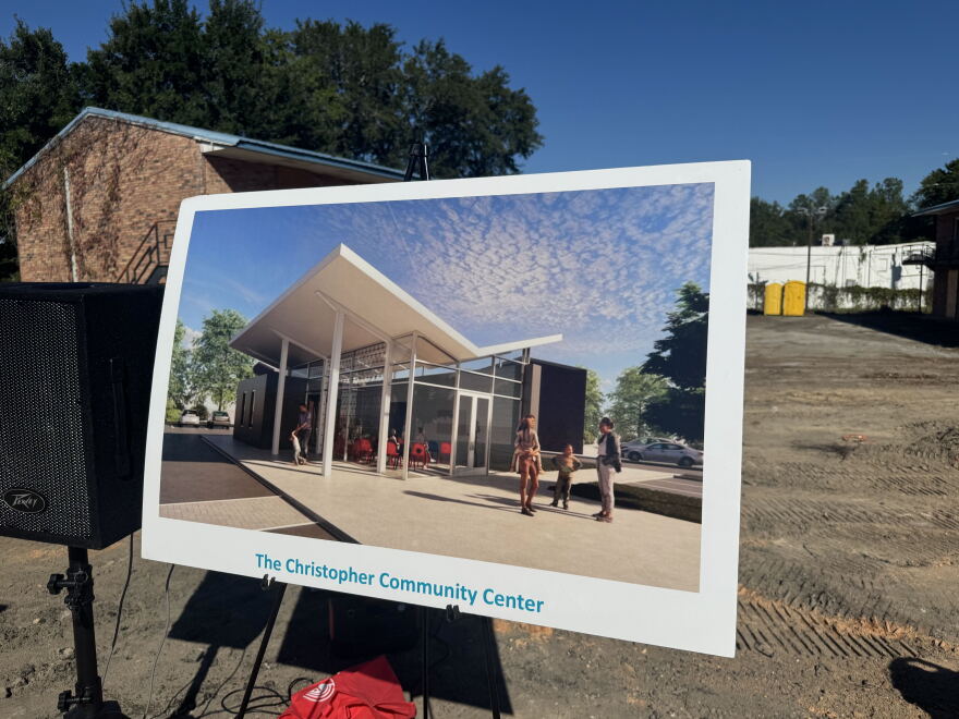 A rendering of the James E. Christopher Community Center, part of the Grand Village affordable housing development in Columbia.