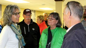 Kathleen Williams chats with Anaconda constituents at a "meet-and-greet" on October 15, 2018.