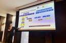 During an Oct. 23, 2025 town hall, Glen Nelson presented hypothetical examples of how ISU's new budget model could be used to stabilized spending across university units.