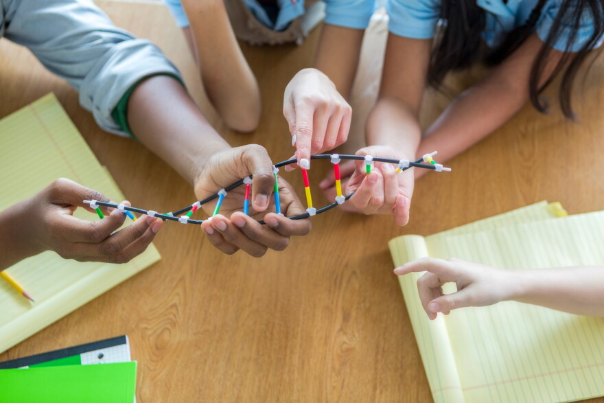 Students getting hands-on experience with real genomic research in the classroom.