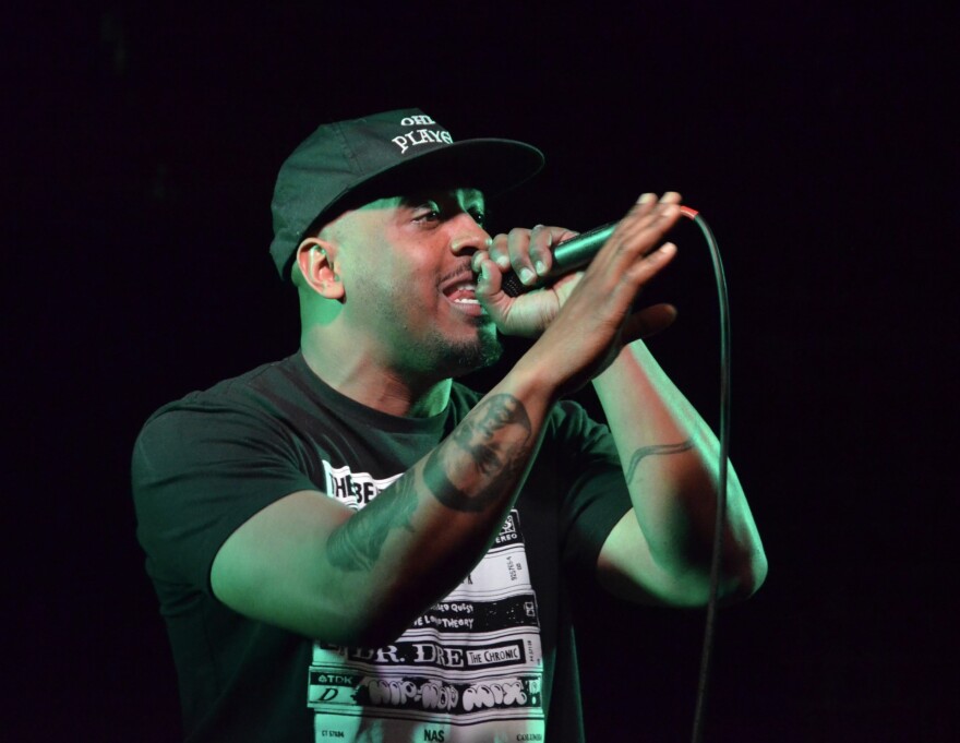 Rapper Jéan Pierre Johnson performing as Jéan P the MC on stage