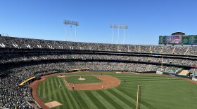 The Oakland Coliseum, during the A's final home game last month