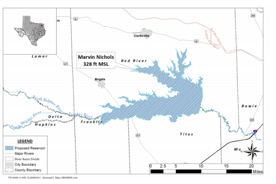 The proposed reservoir remains in the state's long-term water plan, despite opposition from the Northeast Texas planning group.