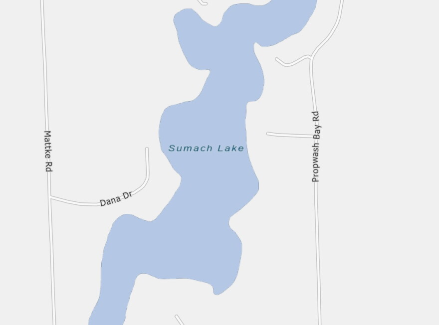 Map of Sumach Lake in Arbor Vitae