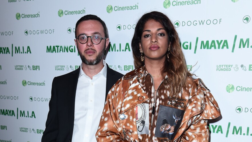 Steve Loveridge and Maya Arulpragasam attend the UK premeire of M<em>ATANGI / MAYA / M.I.A</em> at The Curzon Mayfair on Sept. 19, 2018.