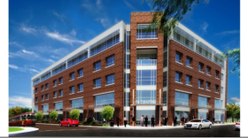 A rendering of the proposed Midtown parking garage by Go Big Go Home Construction