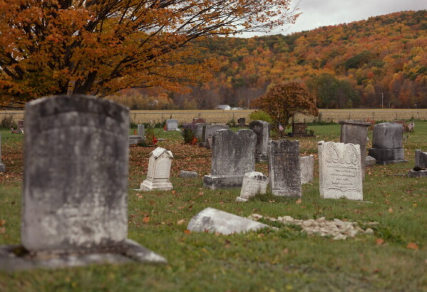 Gravestones in the Rupert Street Cemetery in Rupert, Vermont.