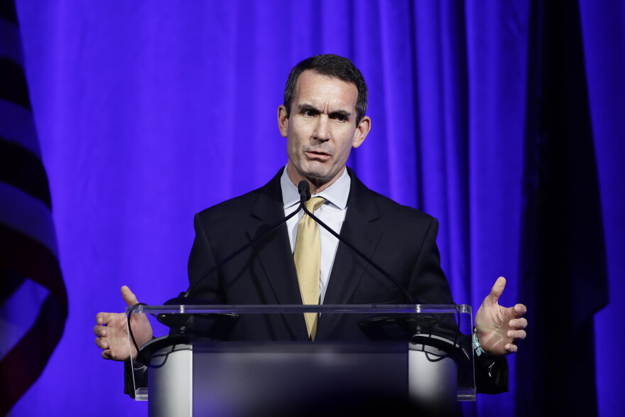 Pennsylvania Auditor General Eugene DePasquale speaks during a Pennsylvania Democratic Party fundraiser in Philadelphia, Friday, Nov. 1, 2019. 