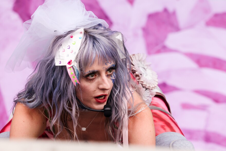 a woman performing 