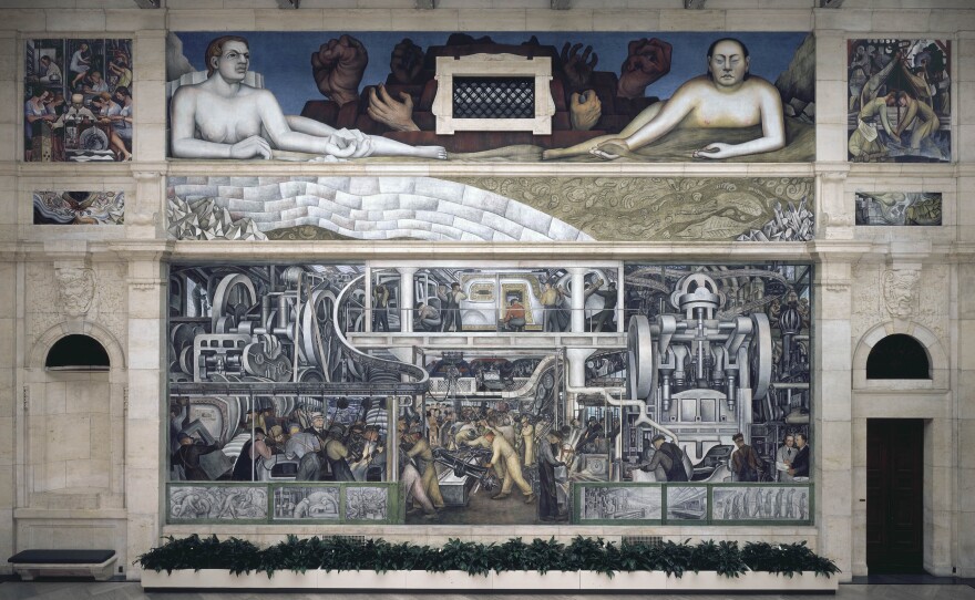 The south wall of Rivera's <em>Detroit Industry</em> mural in the Detroit Institute of Arts. <a href="http://media.npr.org/assets/img/2015/03/16/image-287detroit-industry-south-wall_custom.jpg">Click here for a larger view.</a>