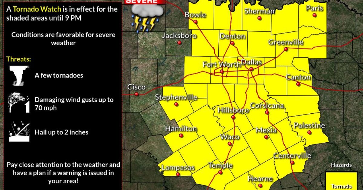 Tornado Watch Issued For North Texas As Cold Front Moves ...