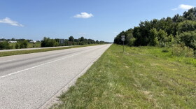 A wide shot of rural Highway 54 in Mid-Missouri