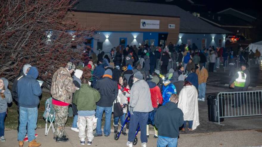 Long lines at the Collinsville dispensary greeted the first day of legal recreational marijuana sales in Illinois.