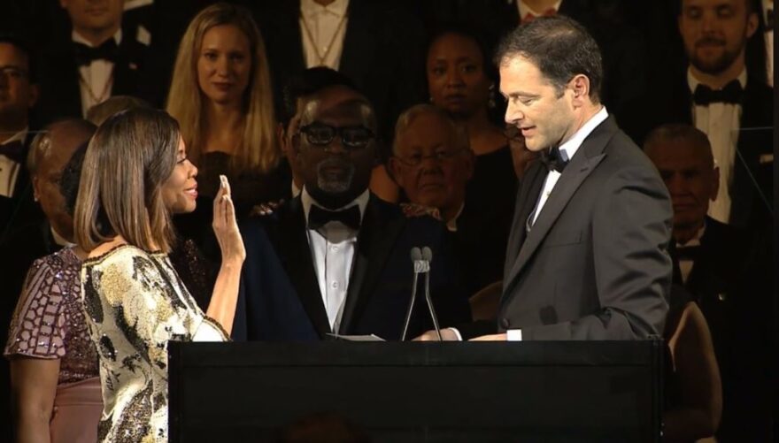 Dr. Patrice Harris is inaugurated as the AMA’s president during a ceremony in June.