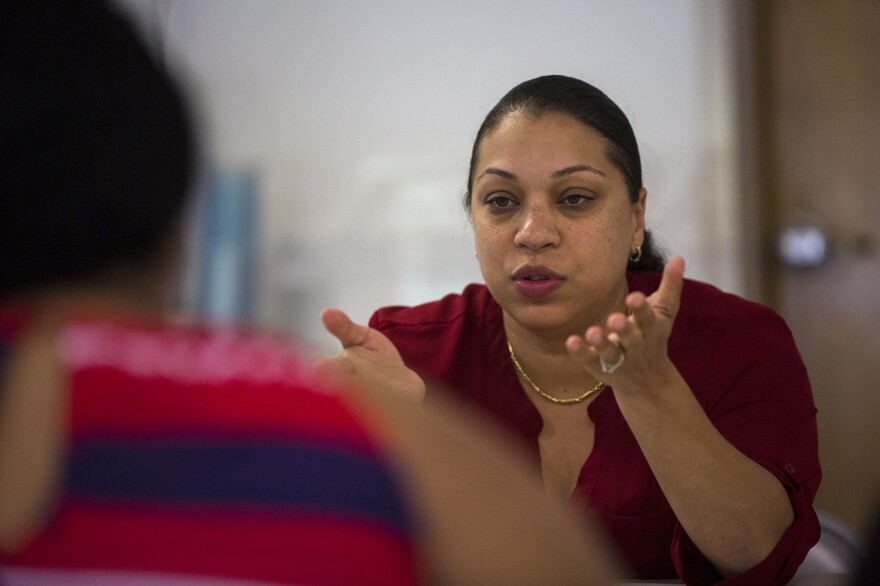 Olga Guerrero is a social worker for the Lowell Public School District. (Jesse Costa/WBUR)