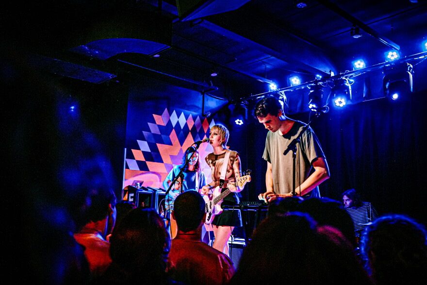 feeble little horse perform at the Slowdown in Omaha, the spiritual HQ of their label, Saddle Creek Records.